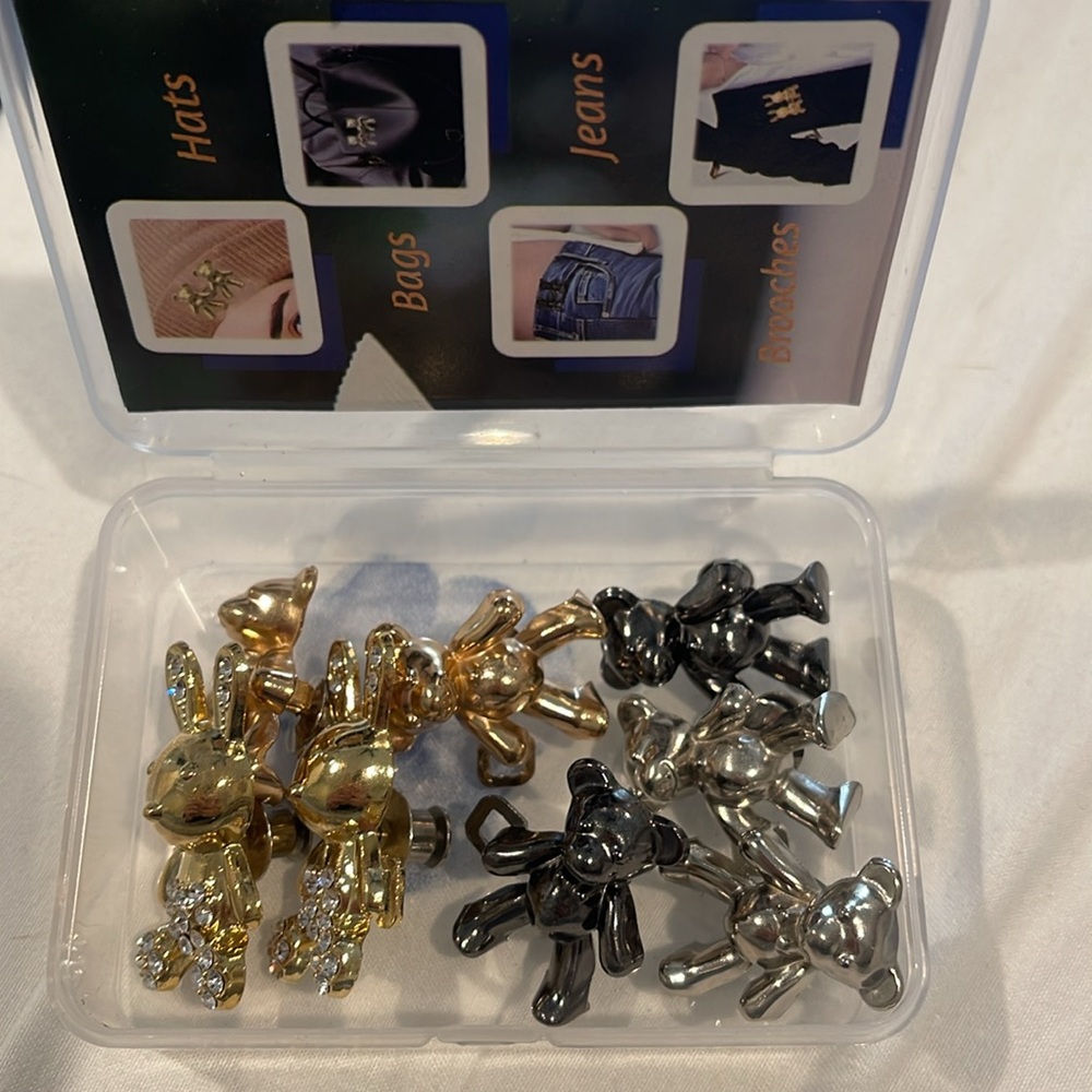 Teddy Bear Button Pins for Jeans (4 Pairs) - Picture 6 of 6